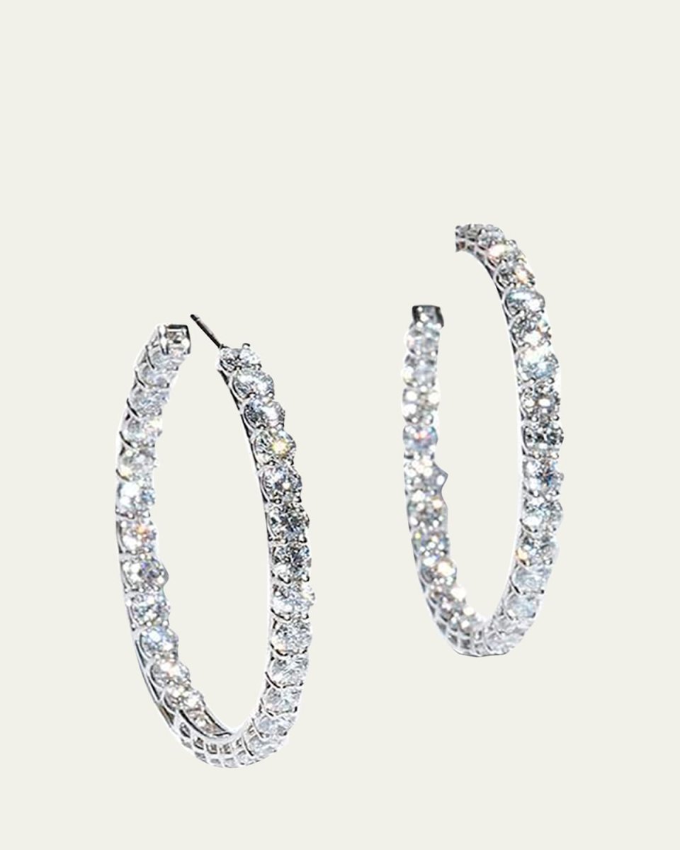 White Gold Hoop Earrings Diamond 11.91 ct. (M)